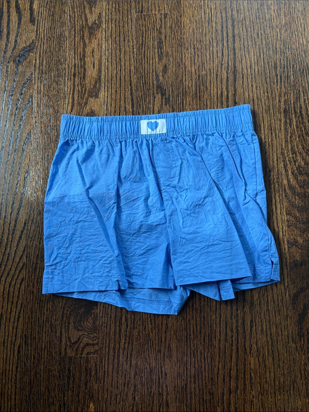 Kids Blue Elastic-Waist Cotton Shorts